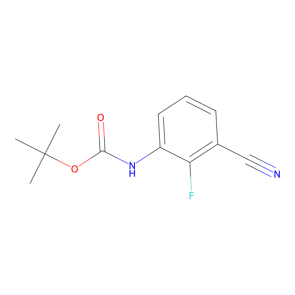 tert-butyl N-(3-cyano-2-fluorophenyl)carbamate molecular structure, CAS 1519766-80-3