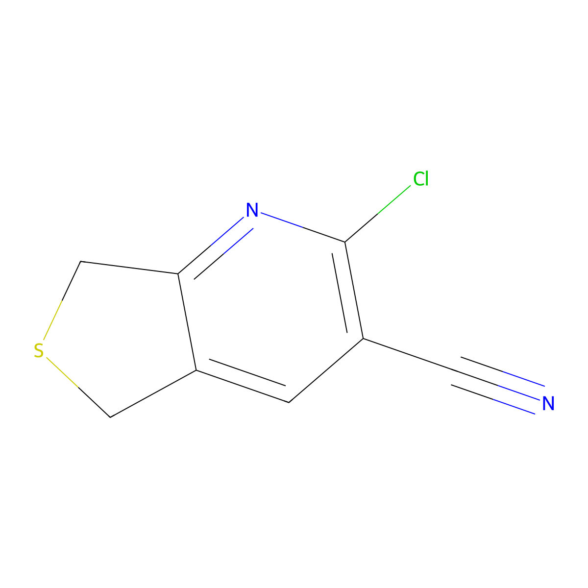 2-chloro-5H,7H-thieno[3,4-b]pyridine-3-carbonitrile molecular structure, CAS 1519781-50-0