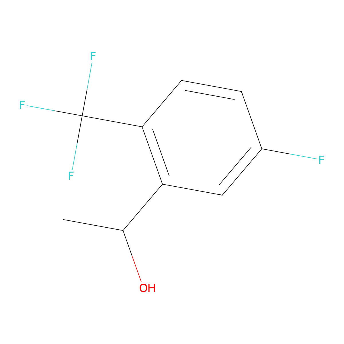 1-[5-Fluoro-2-(trifluoromethyl)phenyl]ethanol molecular structure, CAS 1519797-71-7