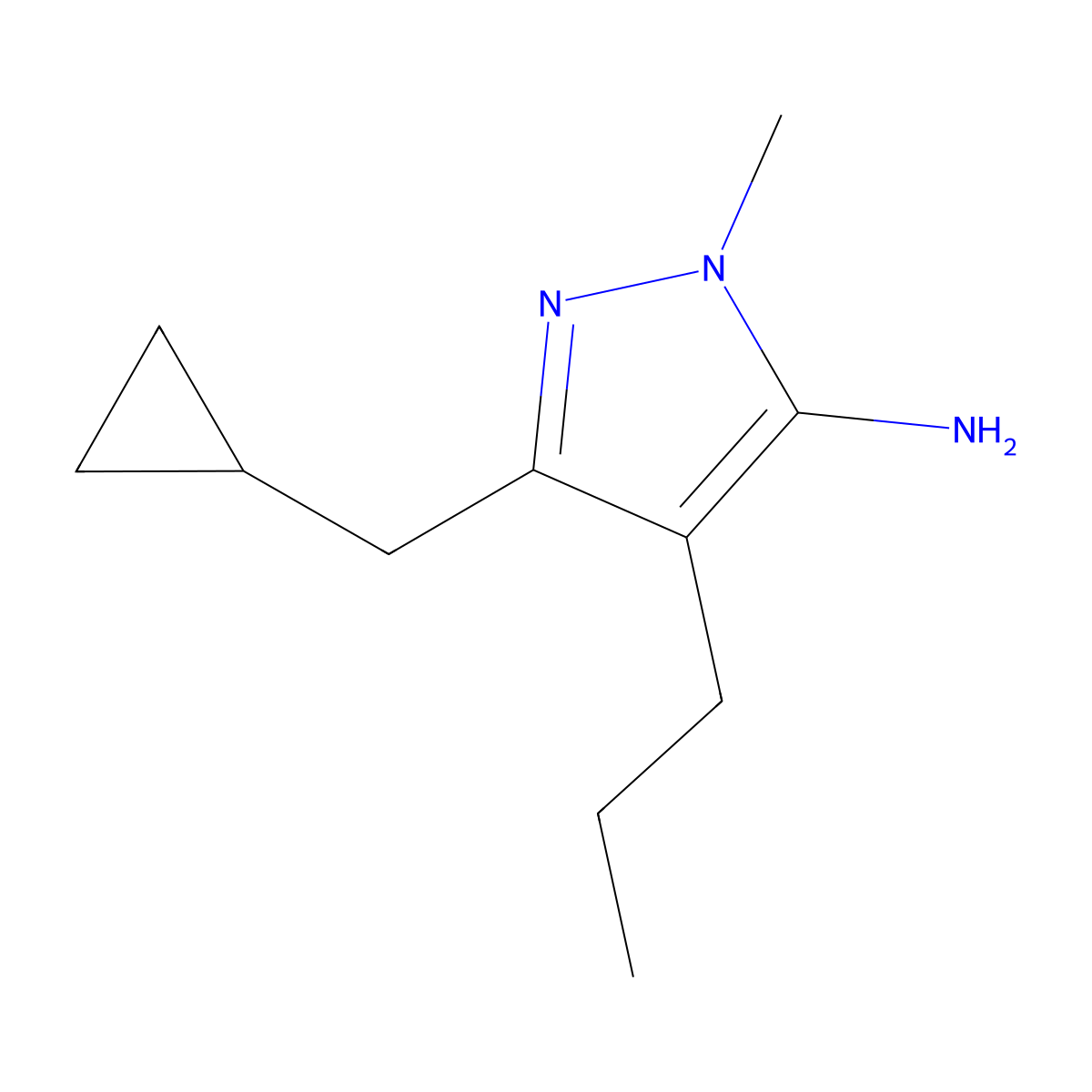 3-(Cyclopropylmethyl)-1-methyl-4-propyl-1h-pyrazol-5-amine molecular structure, CAS 1519799-32-6