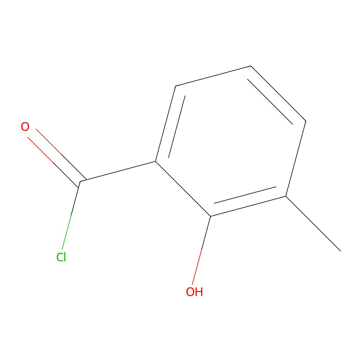 2-Hydroxy-3-methylbenzoyl chloride molecular structure, CAS 15198-07-9