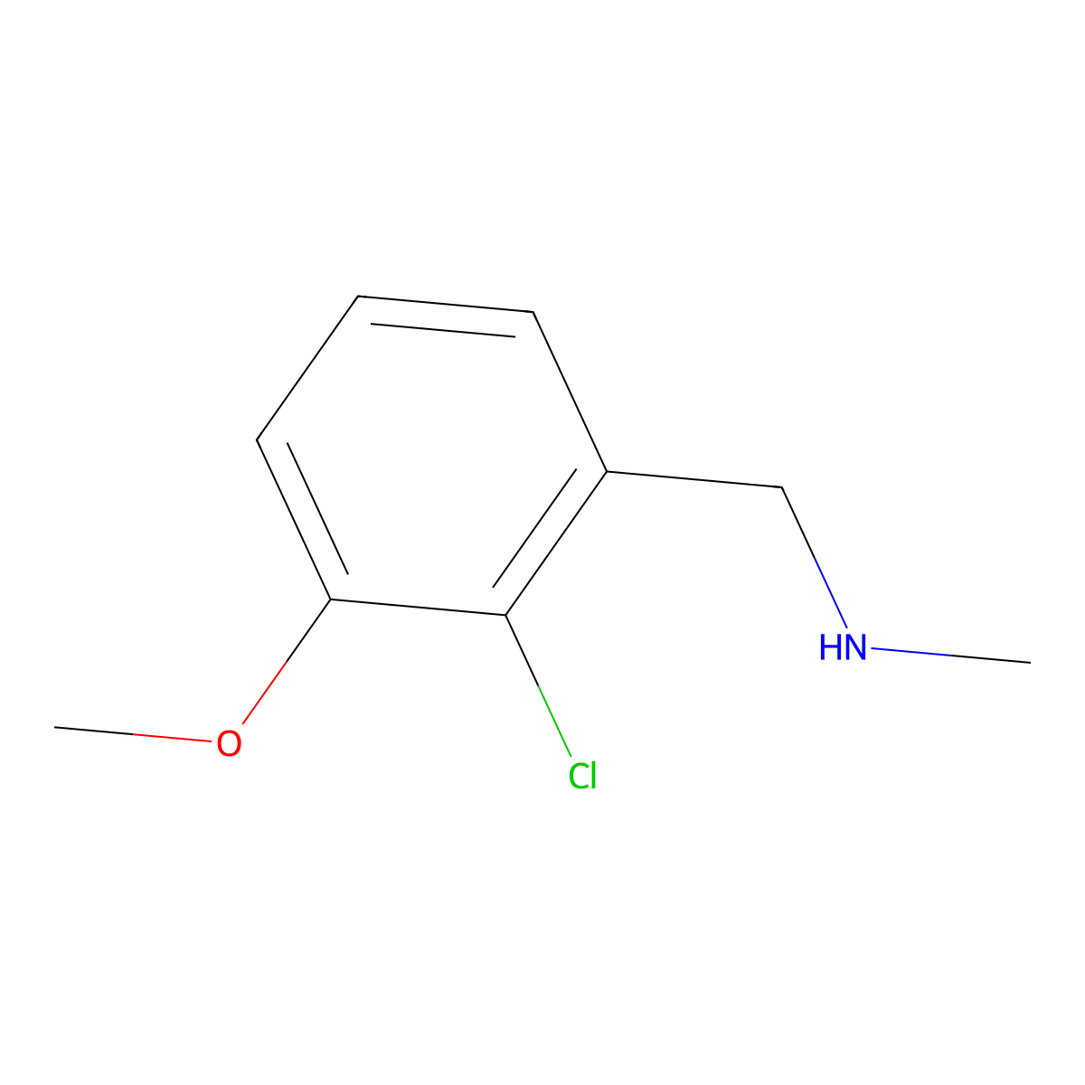 1-(2-Chloro-3-methoxyphenyl)-N-methylmethanamine molecular structure, CAS 1519803-68-9