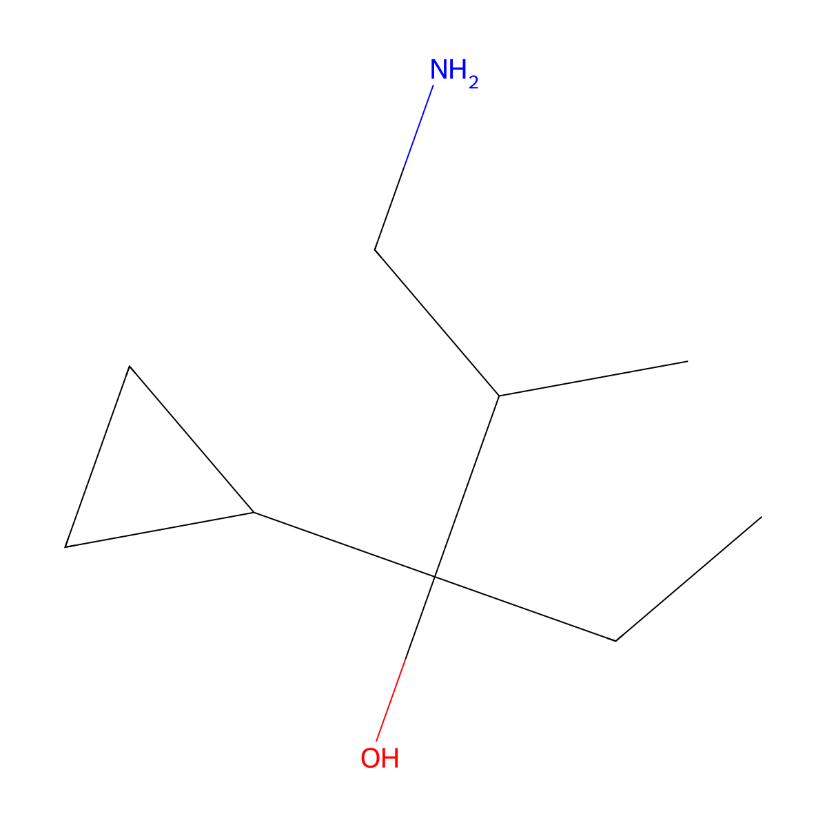 1-Amino-3-cyclopropyl-2-methylpentan-3-ol molecular structure, CAS 1519805-19-6
