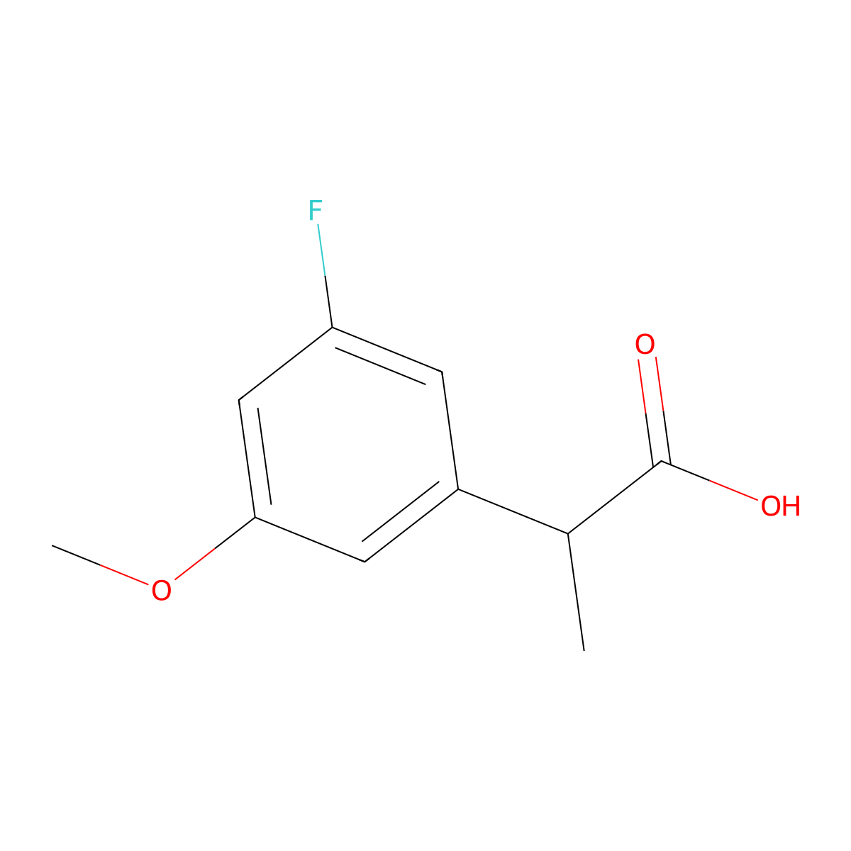 2-(3-Fluoro-5-methoxyphenyl)propanoic acid molecular structure, CAS 1519817-80-1