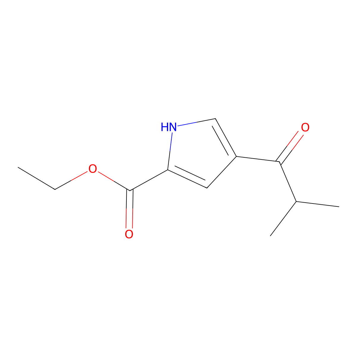 ethyl 4-(2-methylpropanoyl)-1H-pyrrole-2-carboxylate molecular structure, CAS 151982-52-4