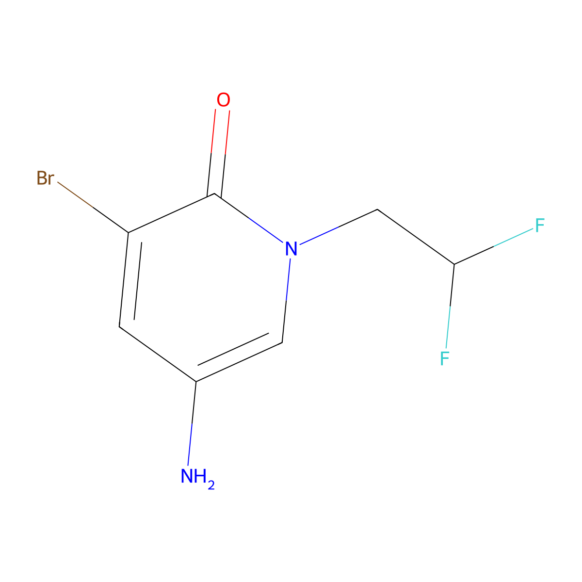 5-Amino-3-bromo-1-(2,2-difluoroethyl)-1,2-dihydropyridin-2-one molecular structure, CAS 1519822-61-7