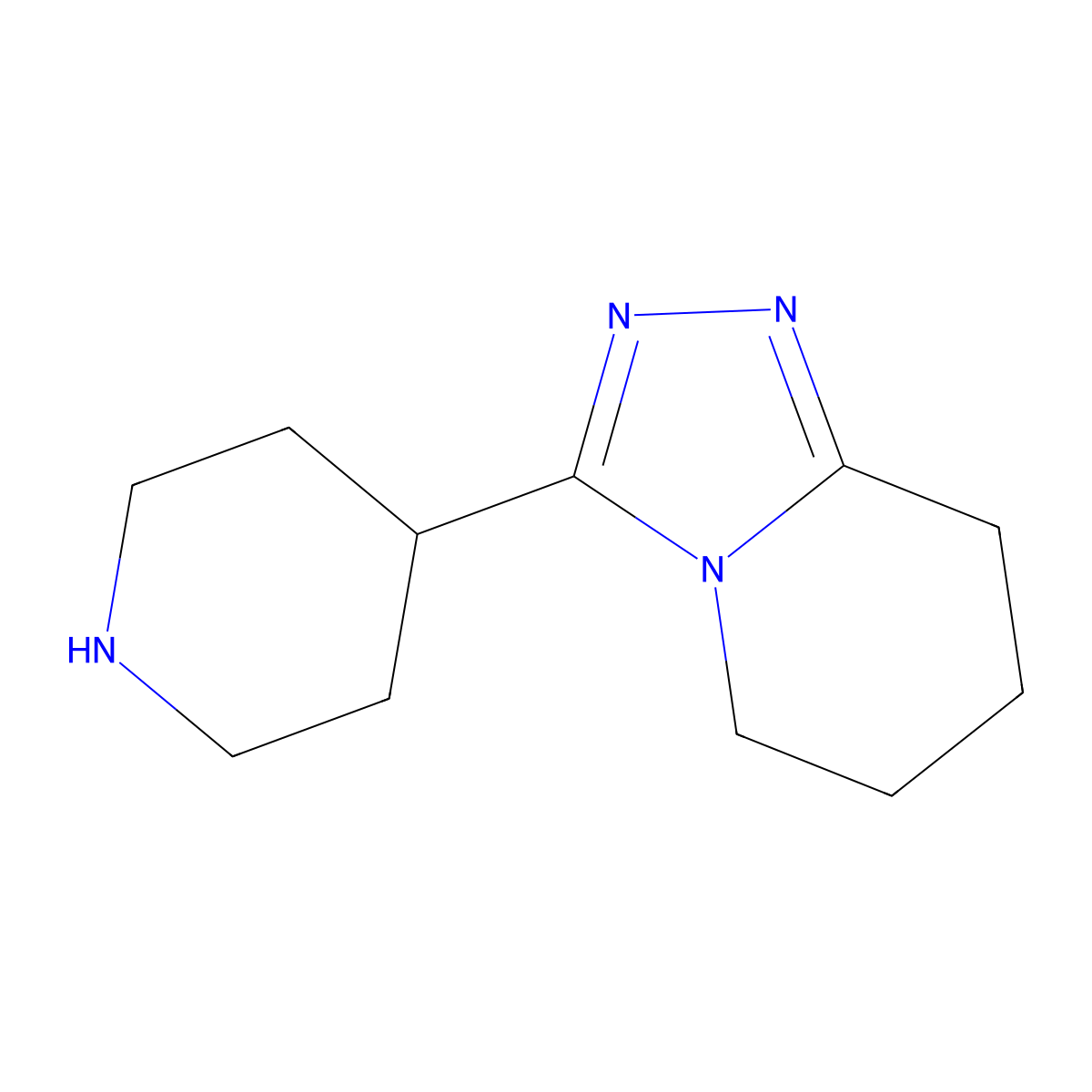 4-{5H,6H,7H,8H-[1,2,4]triazolo[4,3-a]pyridin-3-yl}piperidine molecular structure, CAS 1519824-36-2