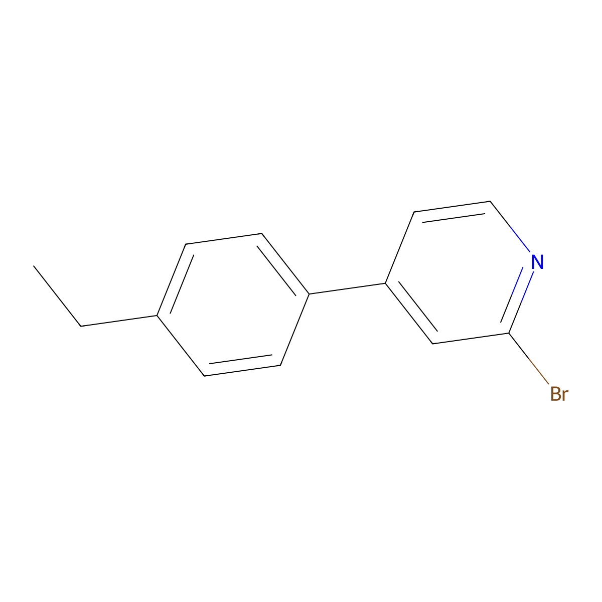 2-Bromo-4-(4-ethylphenyl)pyridine molecular structure, CAS 1519824-79-3