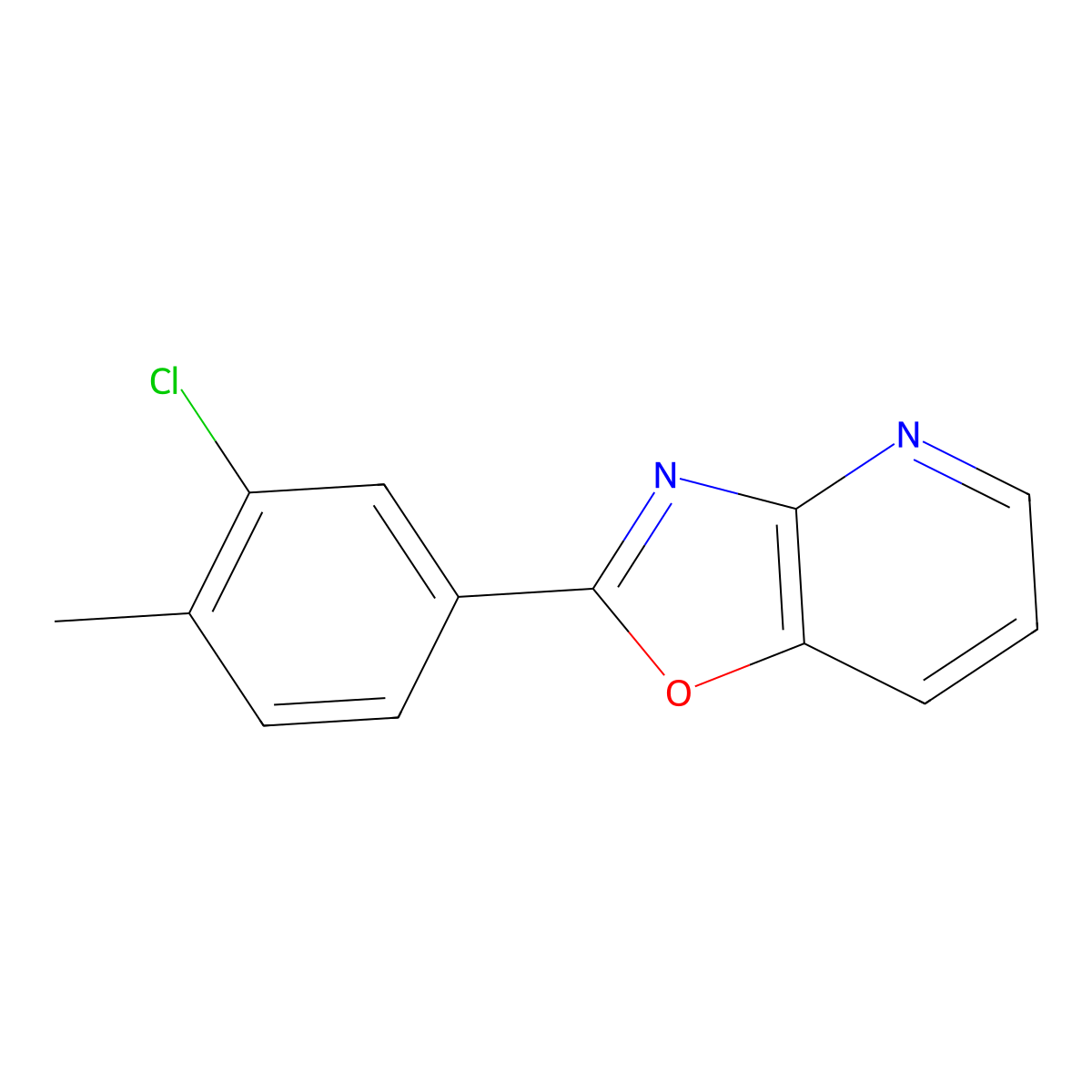 2-(3-Chloro-4-methylphenyl)[1,3]oxazolo[4,5-b]pyridine molecular structure, CAS 1519836-12-4