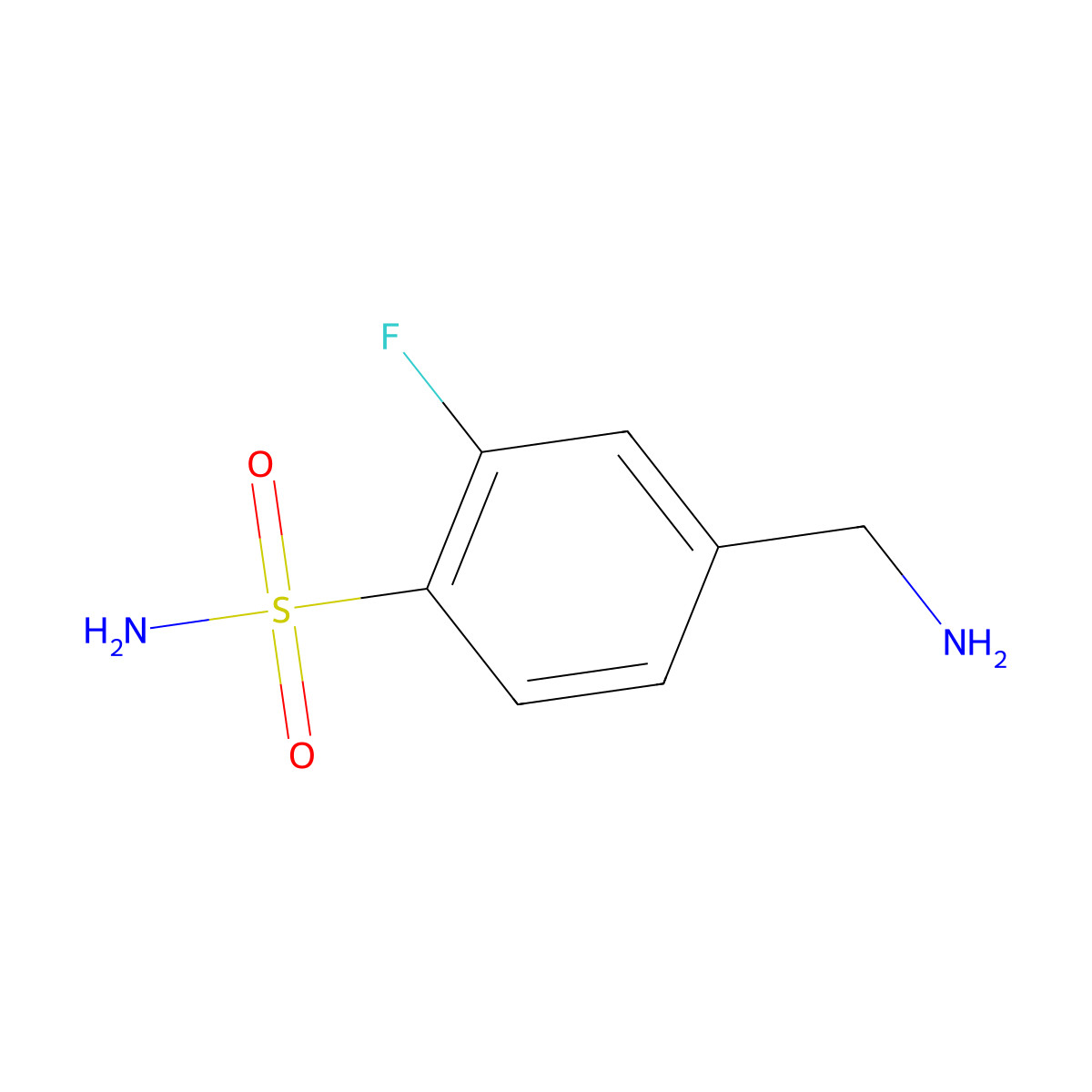 4-(Aminomethyl)-2-fluorobenzenesulfonamide molecular structure, CAS 1519840-09-5
