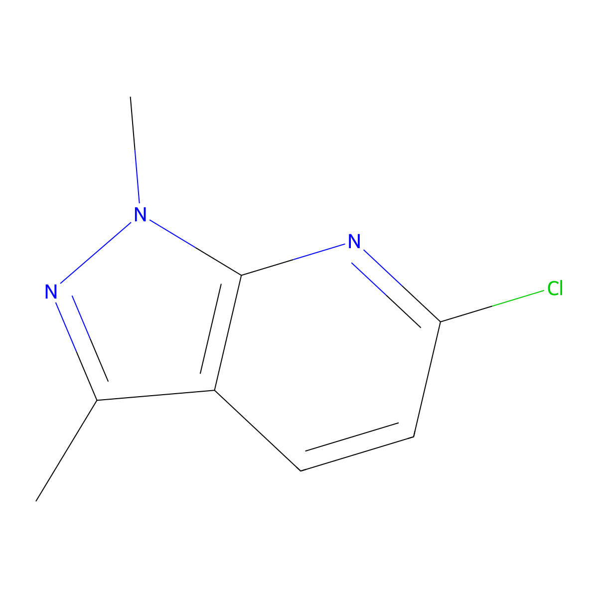 6-chloro-1,3-dimethyl-1H-pyrazolo(3,4-b)pyridine molecular structure, CAS 1519846-44-6