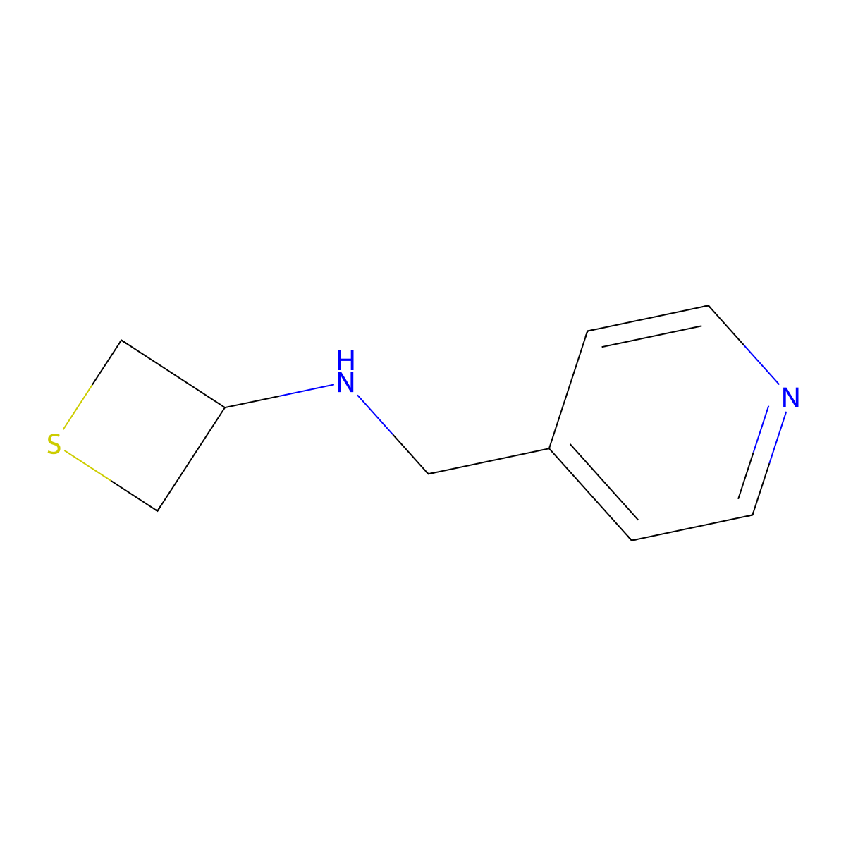 N-(Pyridin-4-ylmethyl)thietan-3-amine molecular structure, CAS 1519846-59-3