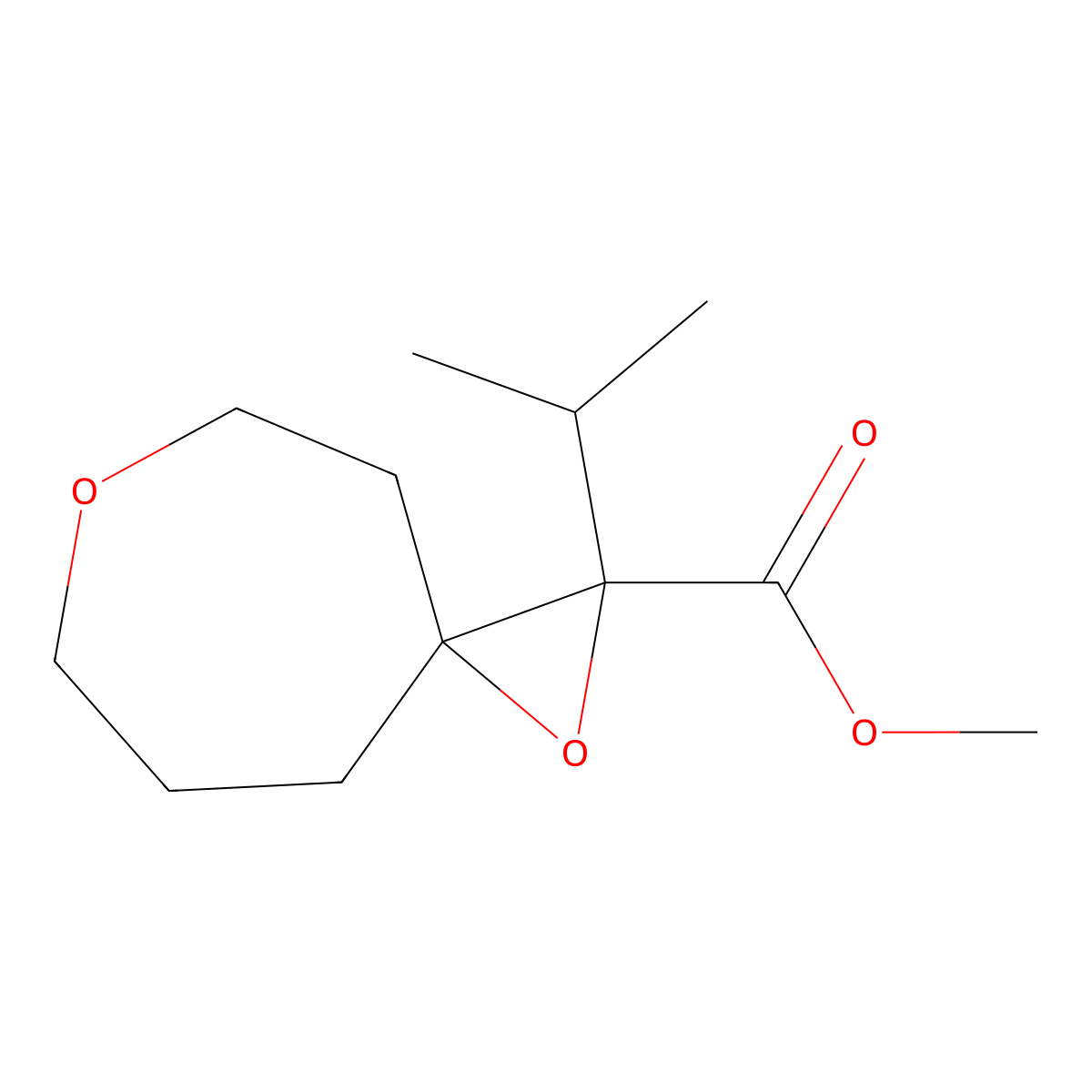 Methyl 2-(propan-2-yl)-1,6-dioxaspiro[2.6]nonane-2-carboxylate molecular structure, CAS 1519847-99-4