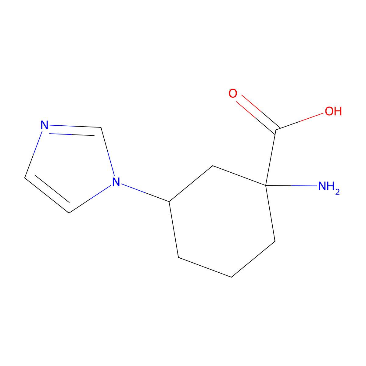 1-amino-3-(1H-imidazol-1-yl)cyclohexane-1-carboxylic acid molecular structure, CAS 1519848-25-9