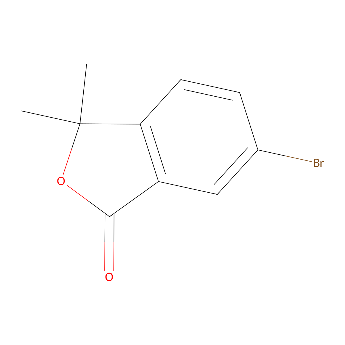 1(3H)-isobenzofuranone, 6-bromo-3,3-dimethyl- molecular structure, CAS 151985-18-1
