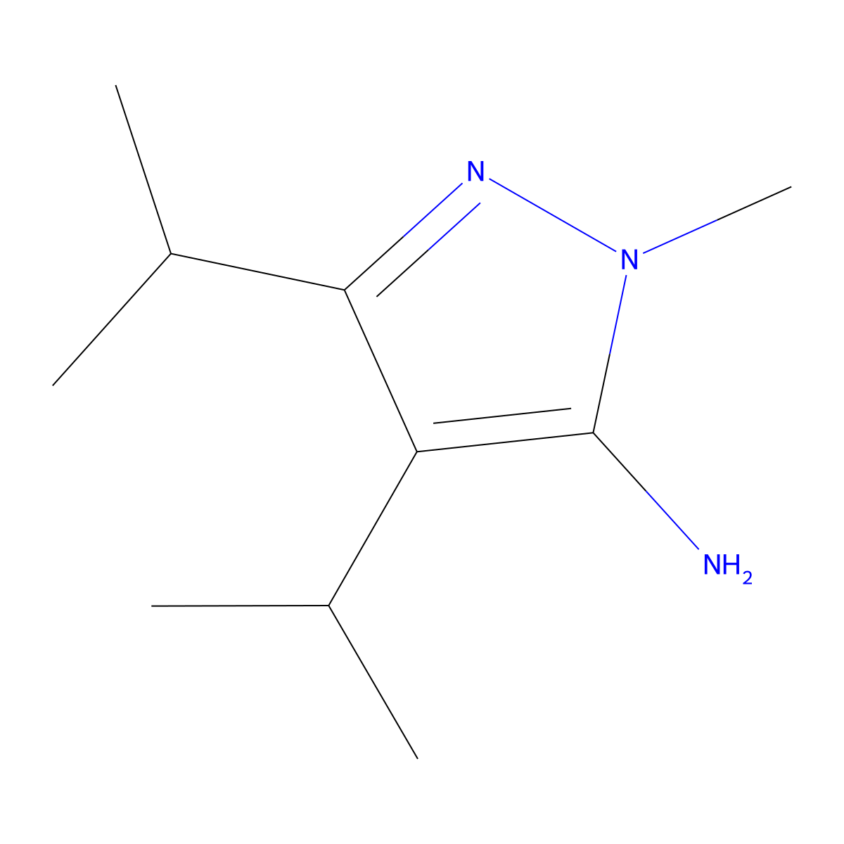 1-methyl-3,4-bis(propan-2-yl)-1H-pyrazol-5-amine molecular structure, CAS 1519850-35-1