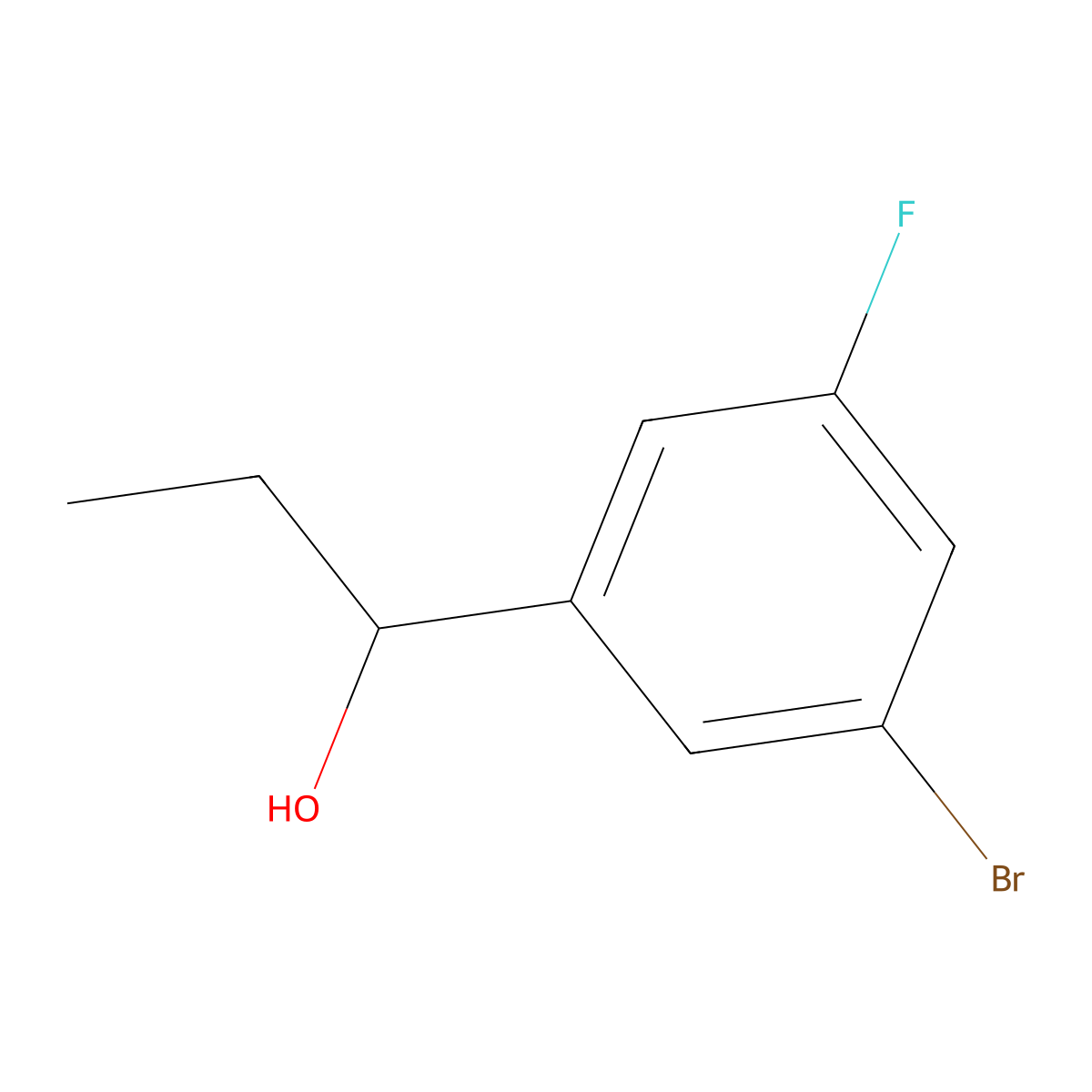 1-(3-Bromo-5-fluorophenyl)propan-1-ol molecular structure, CAS 1519853-09-8