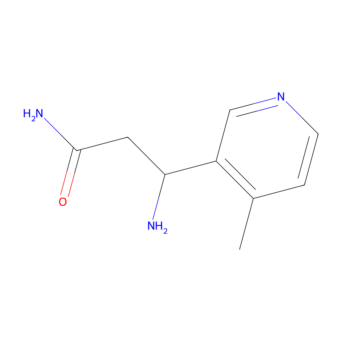 3-Amino-3-(4-methylpyridin-3-yl)propanamide molecular structure, CAS 1519870-90-6