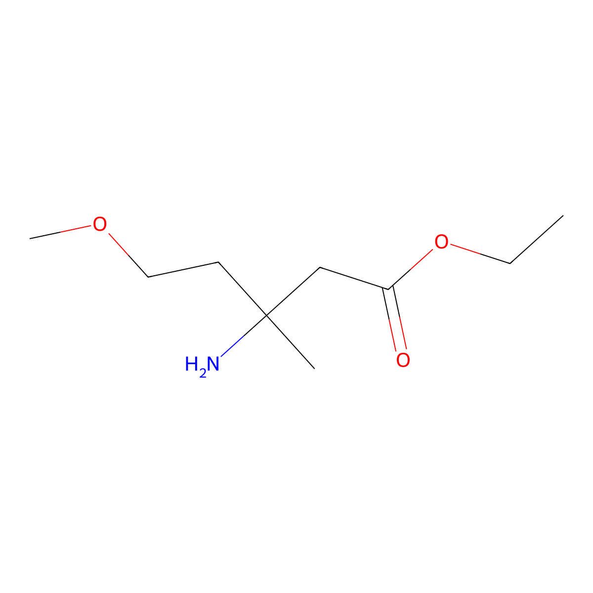 Ethyl 3-amino-5-methoxy-3-methylpentanoate molecular structure, CAS 1519893-34-5