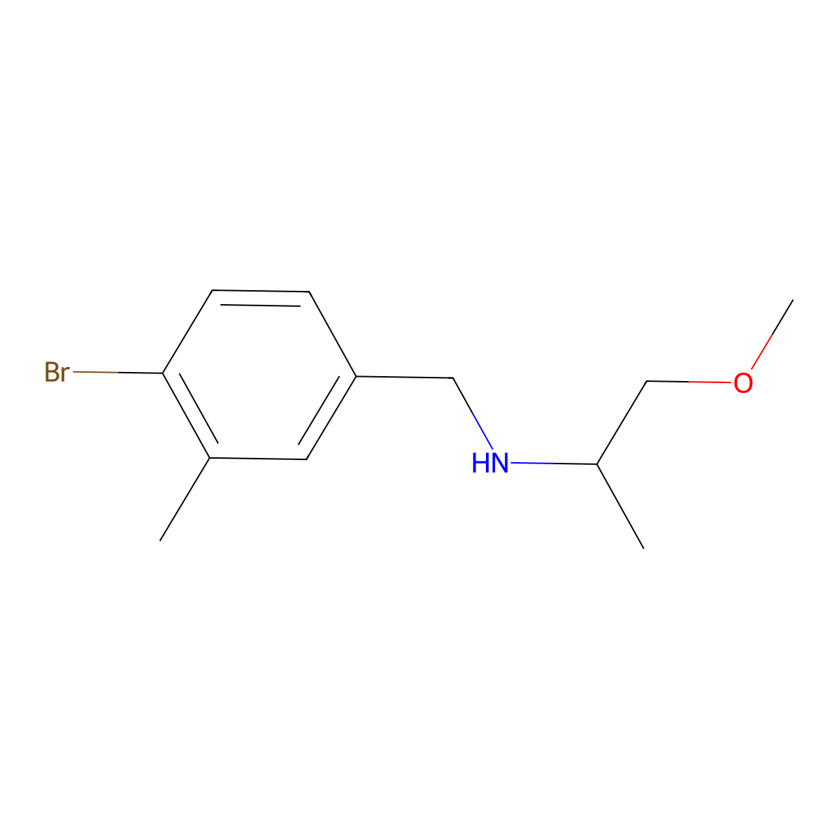 [(4-Bromo-3-methylphenyl)methyl](1-methoxypropan-2-yl)amine molecular structure, CAS 1519896-13-9