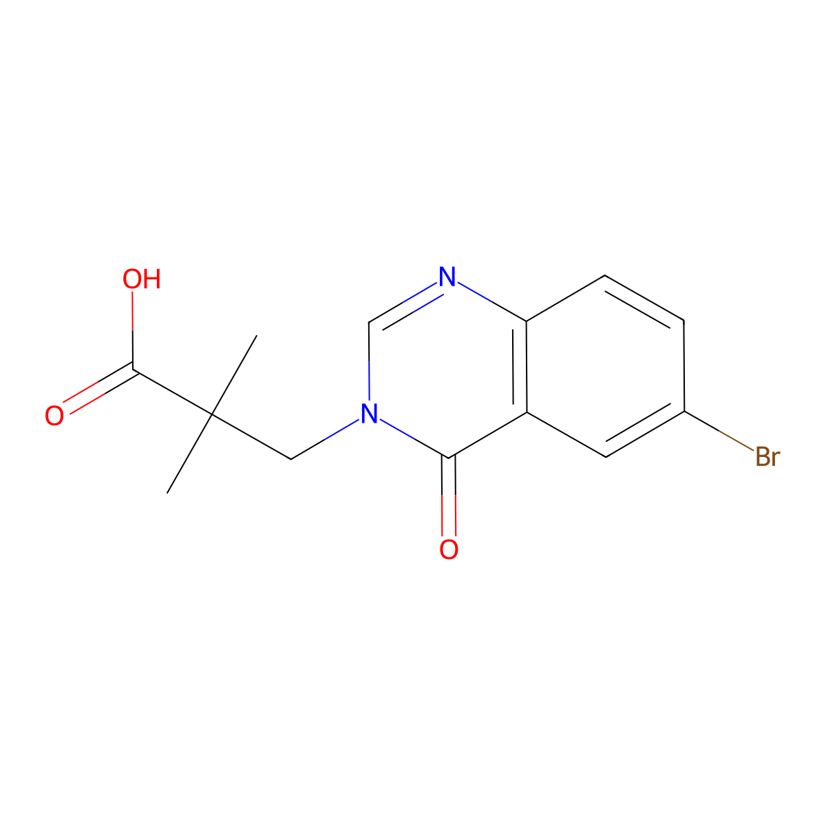 3-(6-Bromo-4-oxo-3,4-dihydroquinazolin-3-yl)-2,2-dimethylpropanoic acid molecular structure, CAS 1519896-65-1