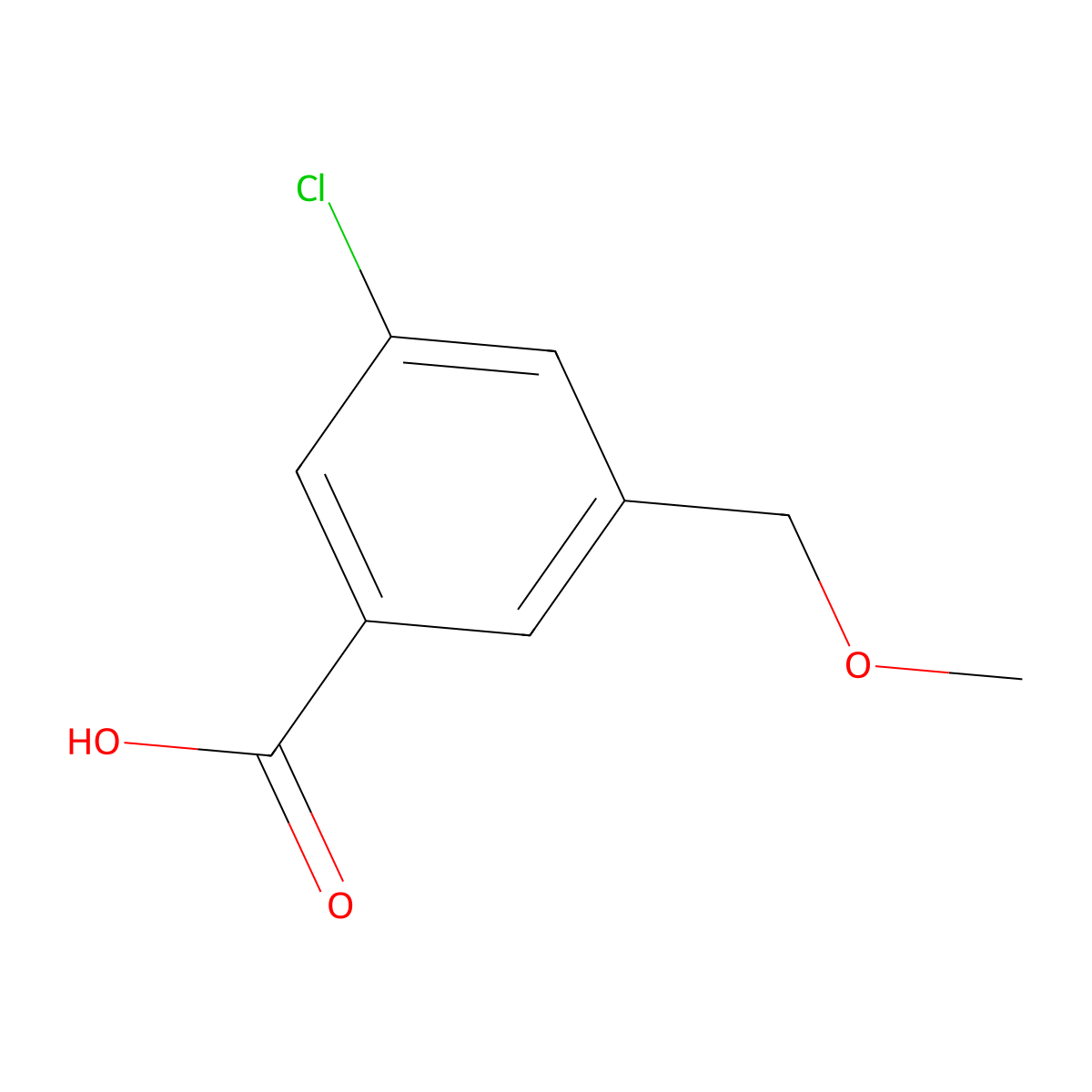 3-Chloro-5-(methoxymethyl)benzoic acid molecular structure, CAS 1519897-56-3