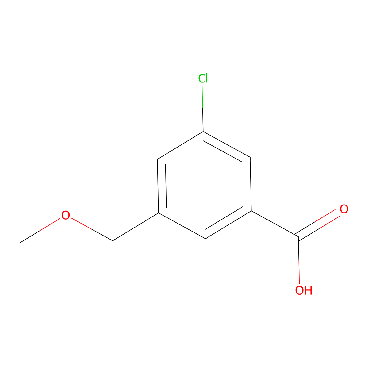 3-Chloro-5-(methoxymethyl)benzoic acid molecular structure, CAS 1519897-56-3