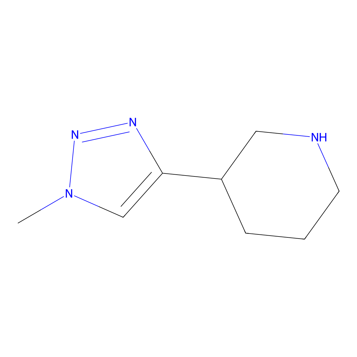 3-(1-Methyl-1H-1,2,3-triazol-4-yl)piperidine molecular structure, CAS 1519904-56-3