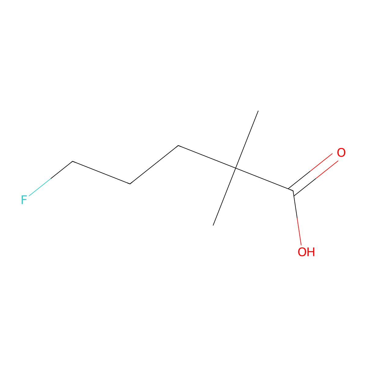 5-Fluoro-2,2-dimethylpentanoic acid molecular structure, CAS 1519908-15-6