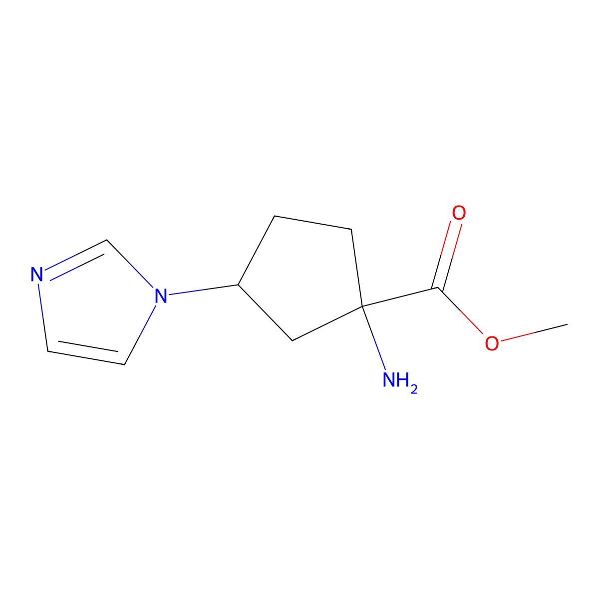 Methyl 1-amino-3-(1h-imidazol-1-yl)cyclopentane-1-carboxylate molecular structure, CAS 1519917-91-9