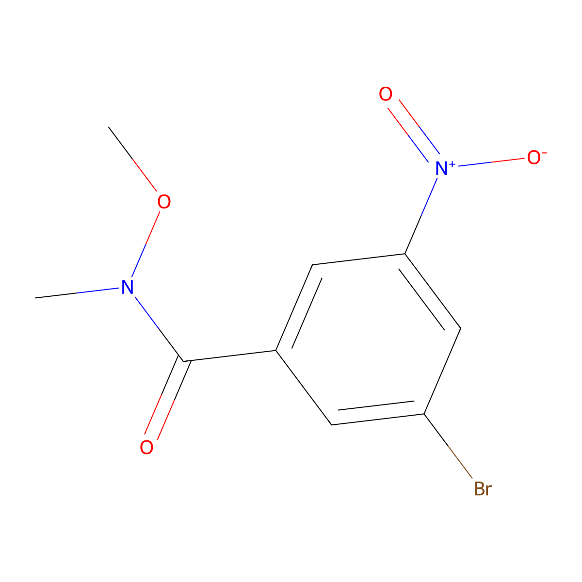 3-Bromo-N-methoxy-N-methyl-5-nitrobenzamide molecular structure, CAS 1519917-98-6