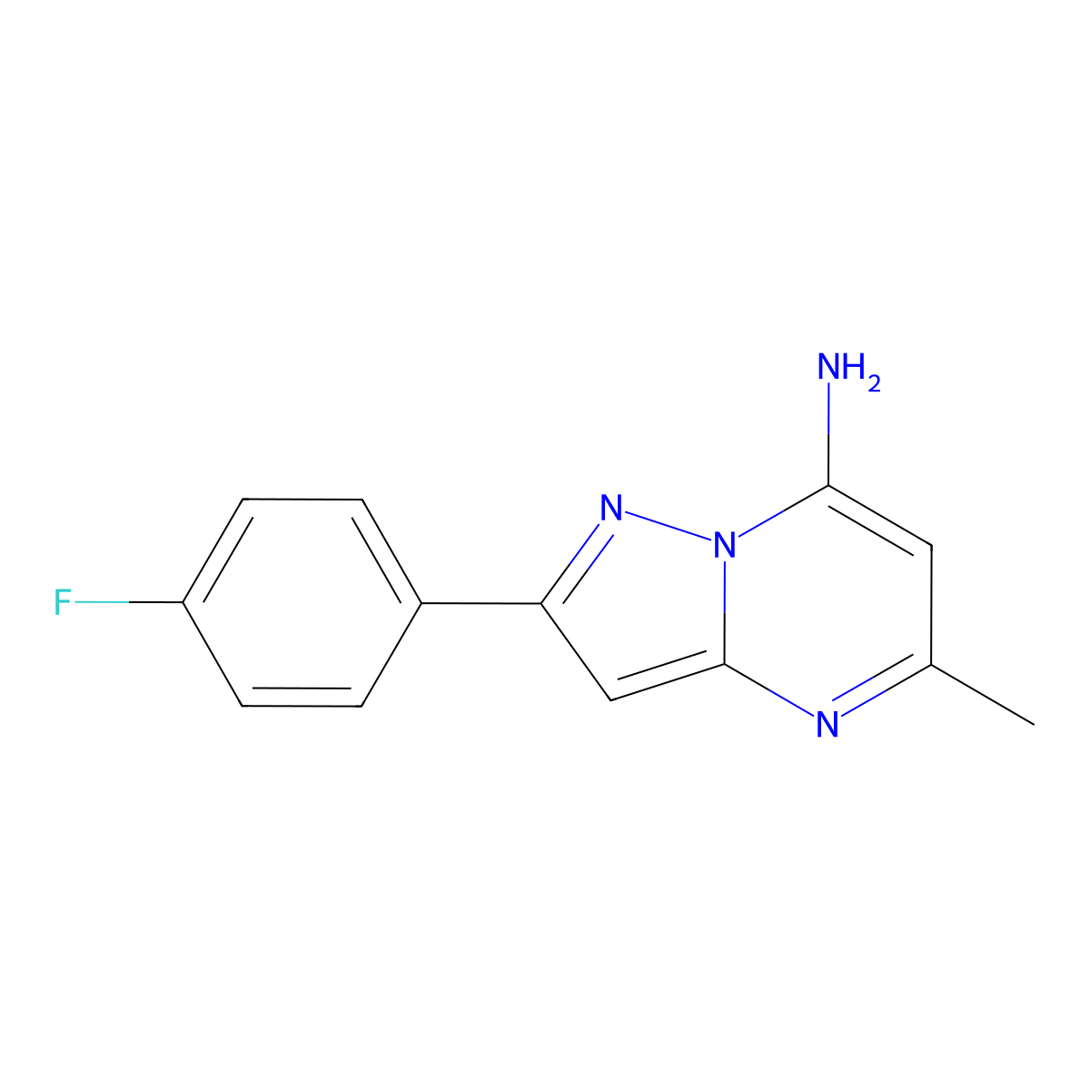 2-(4-Fluorophenyl)-5-methylpyrazolo[1,5-a]pyrimidin-7-amine molecular structure, CAS 1519921-35-7