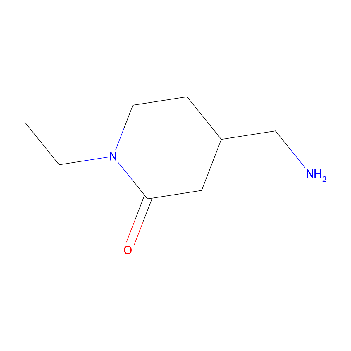 4-(Aminomethyl)-1-ethylpiperidin-2-one molecular structure, CAS 1519927-65-1