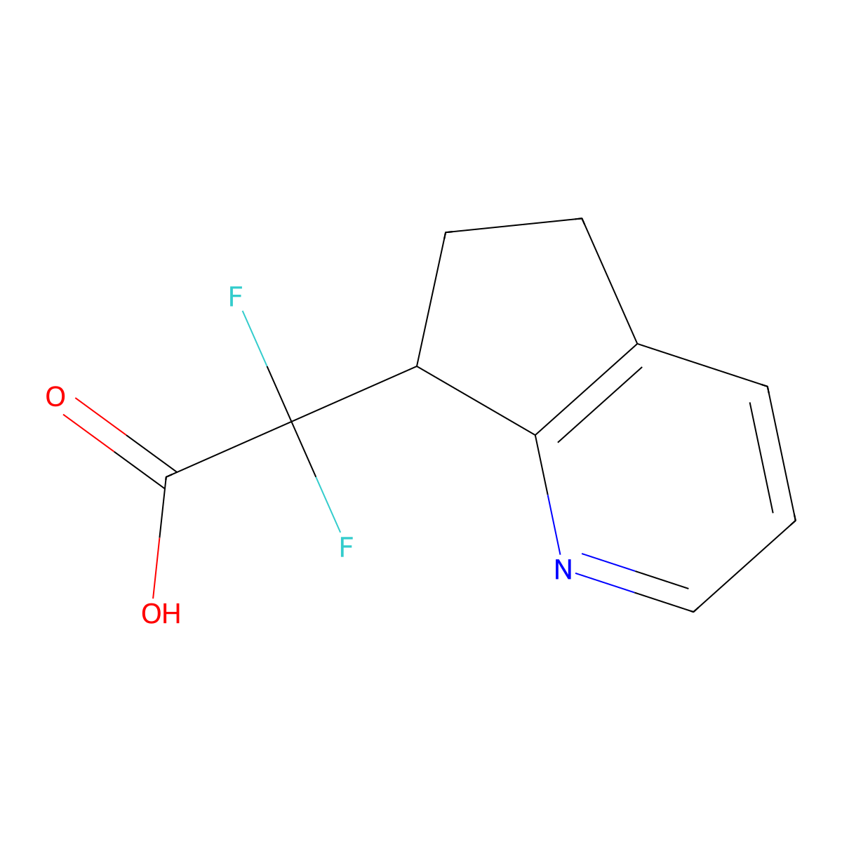2-{5H,6H,7H-cyclopenta[b]pyridin-7-yl}-2,2-difluoroacetic acid molecular structure, CAS 1519929-58-8