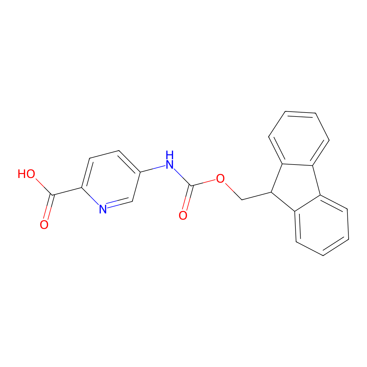 5-((((9H-fluoren-9-yl)methoxy)carbonyl)amino)pyridine-2-carboxylic acid molecular structure, CAS 1519937-82-6