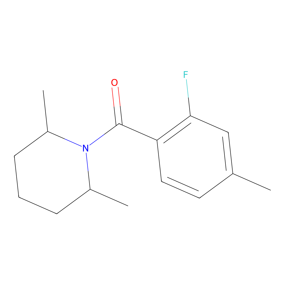(2,6-Dimethylpiperidin-1-yl)(2-fluoro-4-methylphenyl)methanone molecular structure, CAS 1519940-51-2