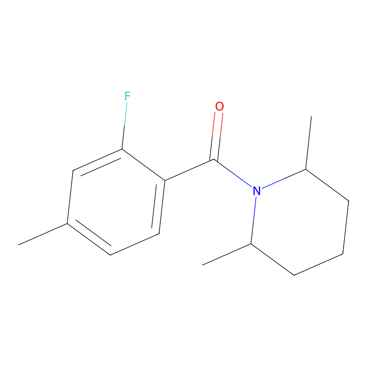 (2,6-Dimethylpiperidin-1-yl)(2-fluoro-4-methylphenyl)methanone molecular structure, CAS 1519940-51-2