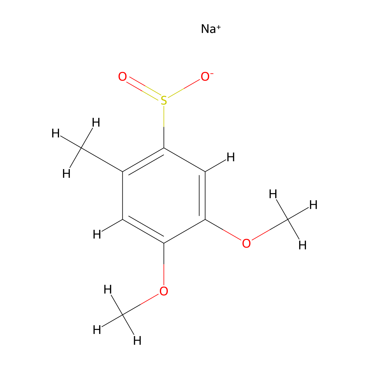 Sodium 4,5-dimethoxy-2-methylbenzene-1-sulfinate molecular structure, CAS 1519949-61-1