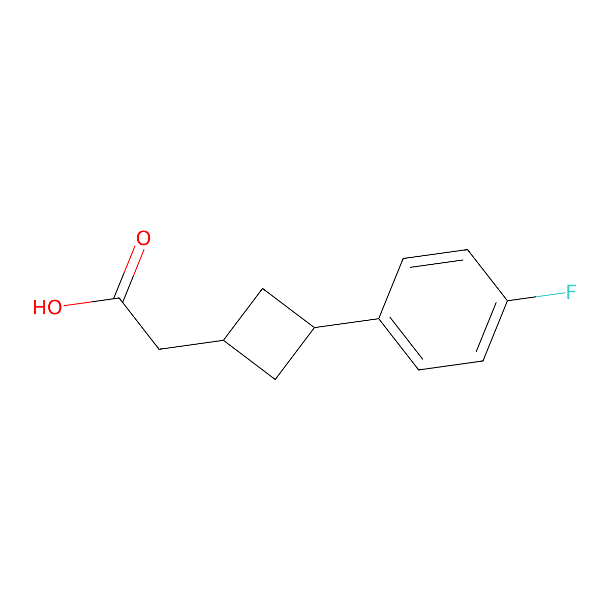 2-(3-(4-Fluorophenyl)cyclobutyl)acetic acid molecular structure, CAS 1519951-68-8