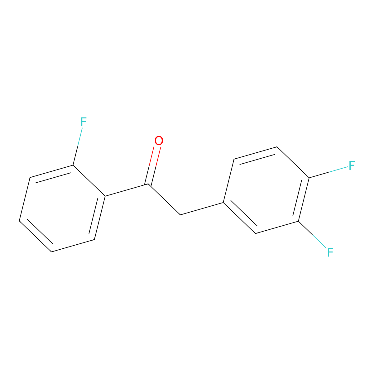 2-(3,4-Difluorophenyl)-1-(2-fluorophenyl)ethanone molecular structure, CAS 1519952-50-1