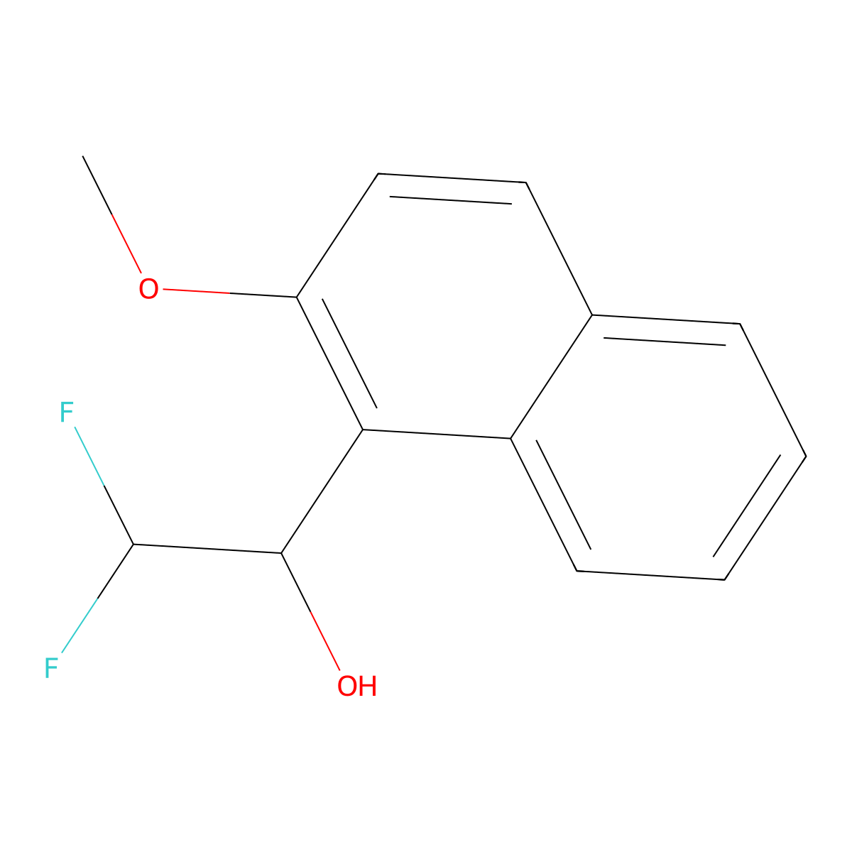 2,2-Difluoro-1-(2-methoxynaphthalen-1-yl)ethan-1-ol molecular structure, CAS 1519952-53-4