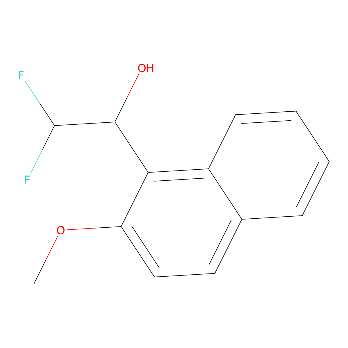 2,2-Difluoro-1-(2-methoxynaphthalen-1-yl)ethan-1-ol molecular structure, CAS 1519952-53-4