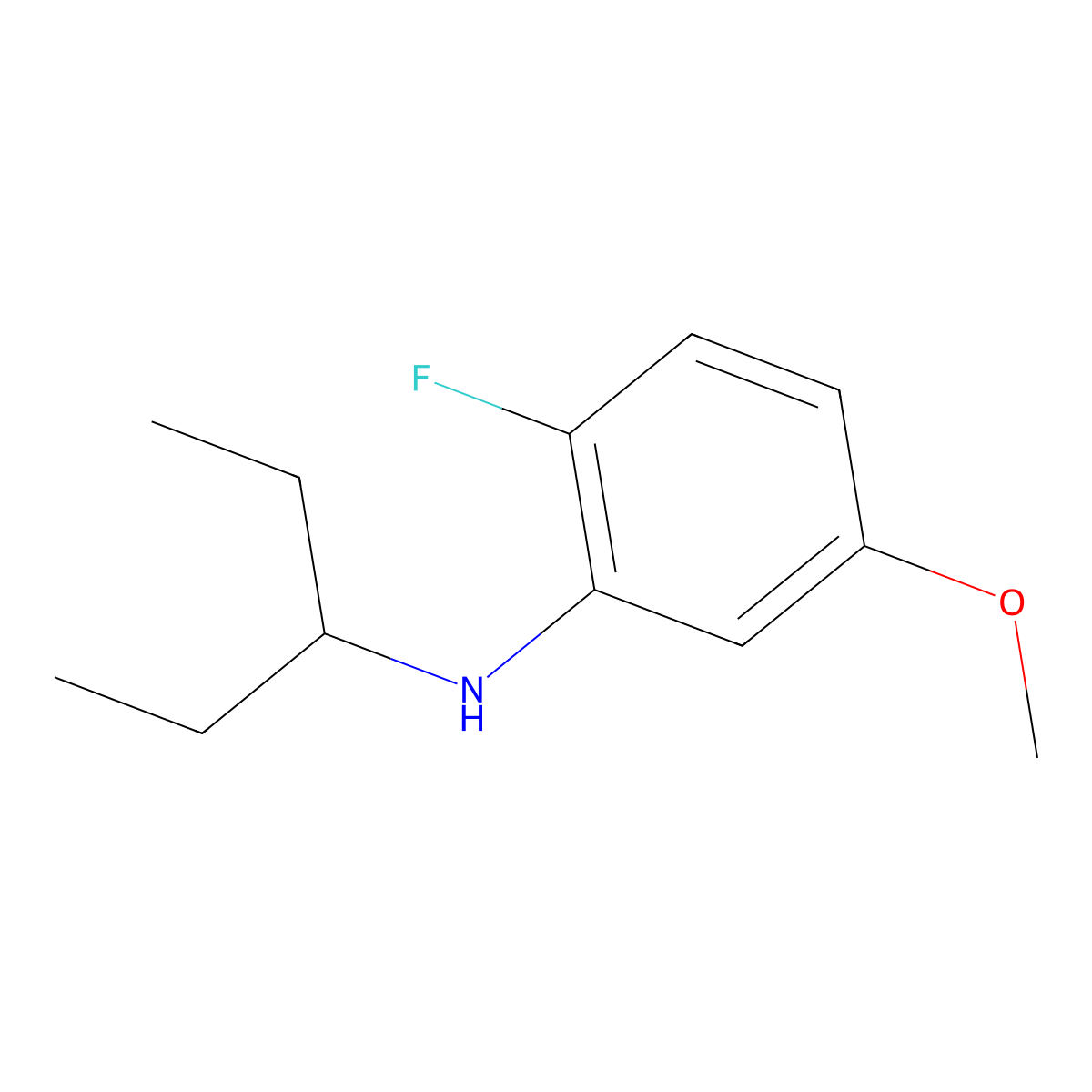 2-Fluoro-5-methoxy-N-(pentan-3-yl)aniline molecular structure, CAS 1519960-16-7