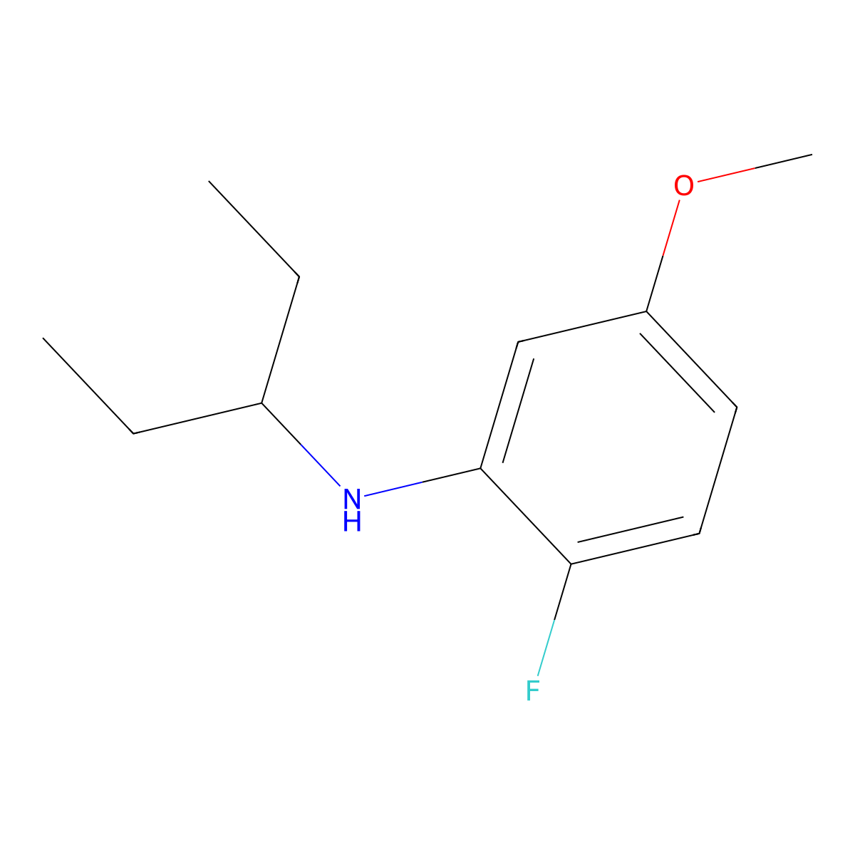 2-Fluoro-5-methoxy-N-(pentan-3-yl)aniline molecular structure, CAS 1519960-16-7