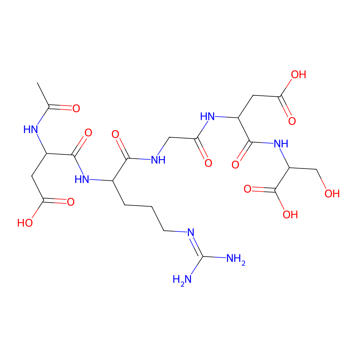 Ac-DL-Asp-DL-Arg-Gly-DL-Asp-DL-Ser-OH molecular structure, CAS 151997-55-6