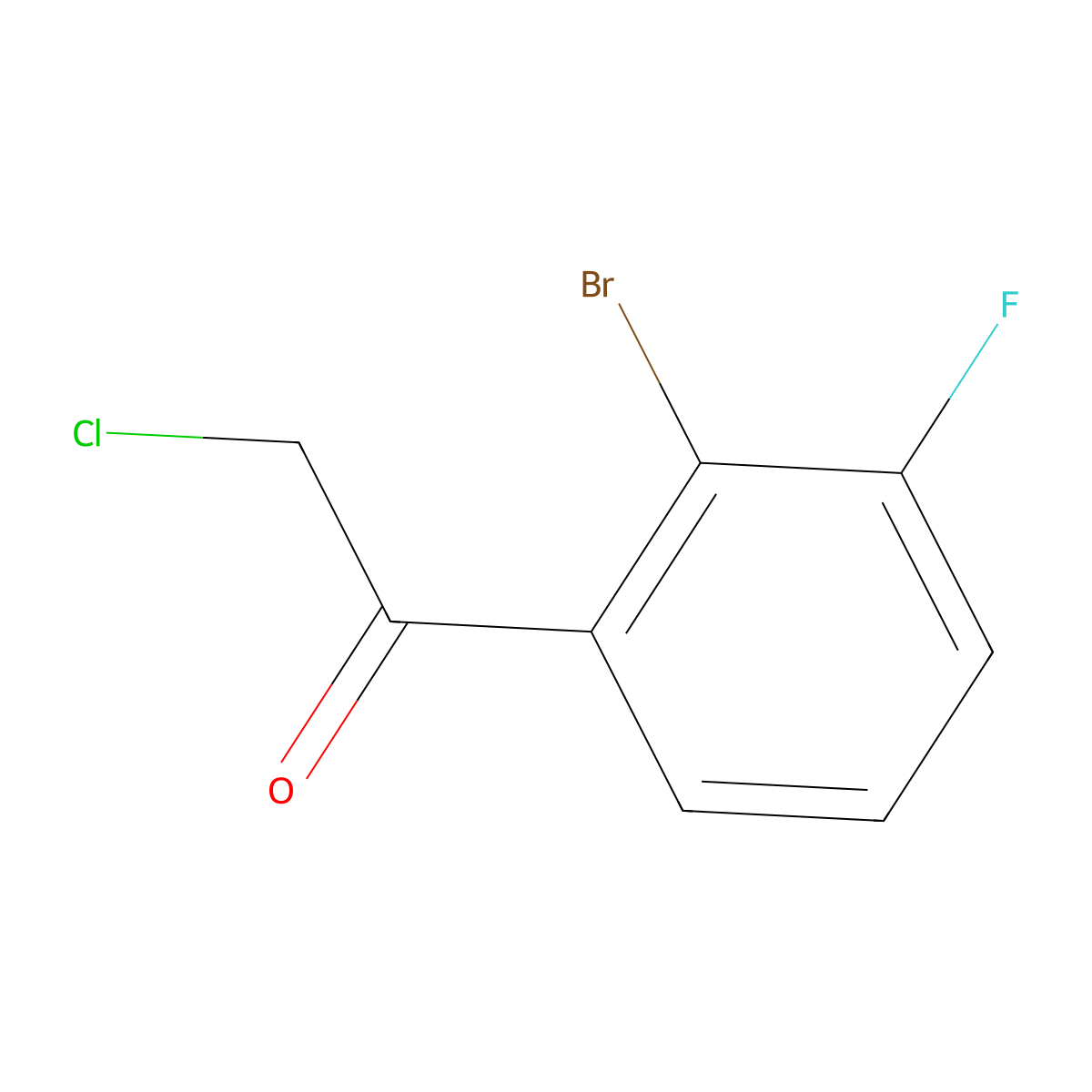 1-(2-Bromo-3-fluorophenyl)-2-chloroethan-1-one molecular structure, CAS 1519973-07-9