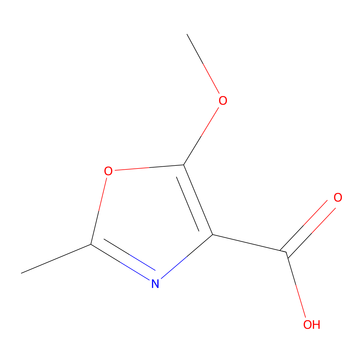 5-Methoxy-2-methyl-1,3-oxazole-4-carboxylic acid molecular structure, CAS 1519974-94-7