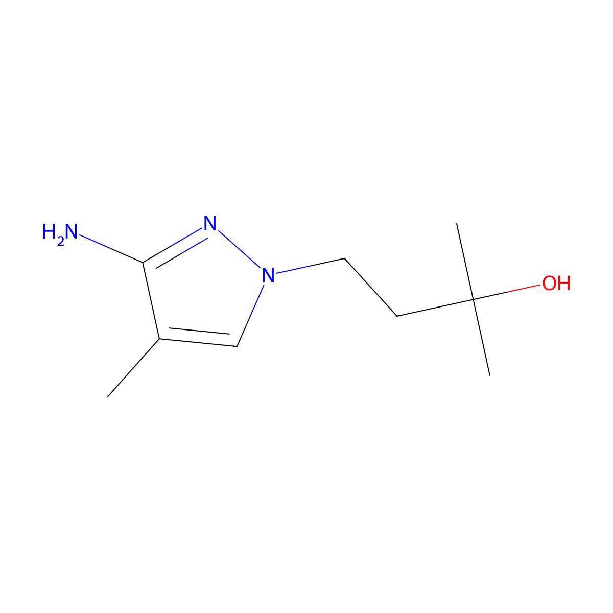 4-(3-Amino-4-methyl-1H-pyrazol-1-YL)-2-methylbutan-2-OL molecular structure, CAS 1519999-27-9