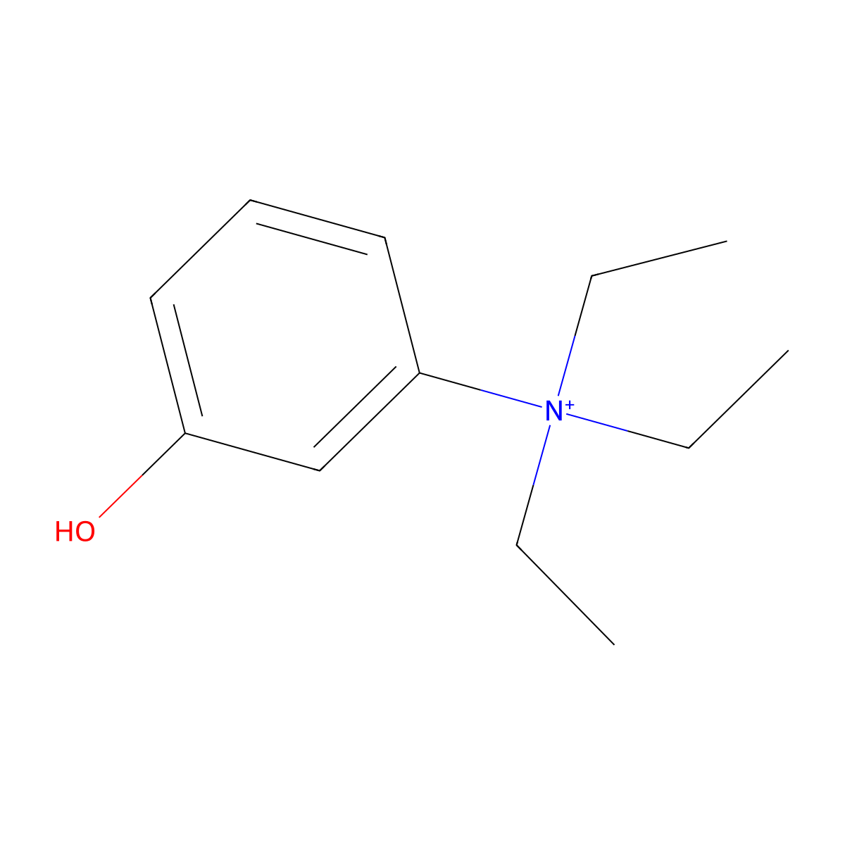 N,N,N-triethyl-3-hydroxybenzenaminium molecular structure, CAS 152-13-6