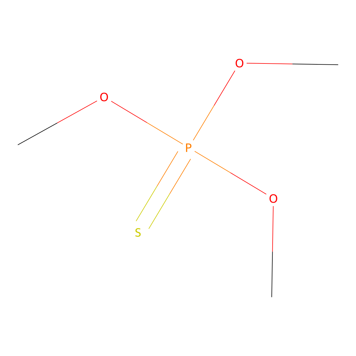 O,O,O-trimethyl phosphorothioate molecular structure, CAS 152-18-1